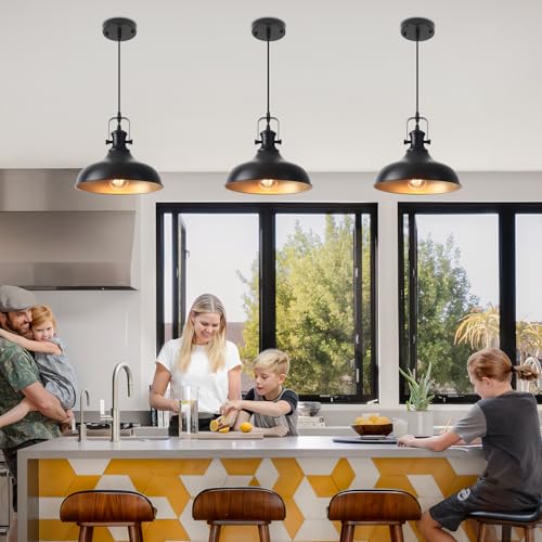 Black Pendant Lights Kitchen Island 3 Pack (3 Count)