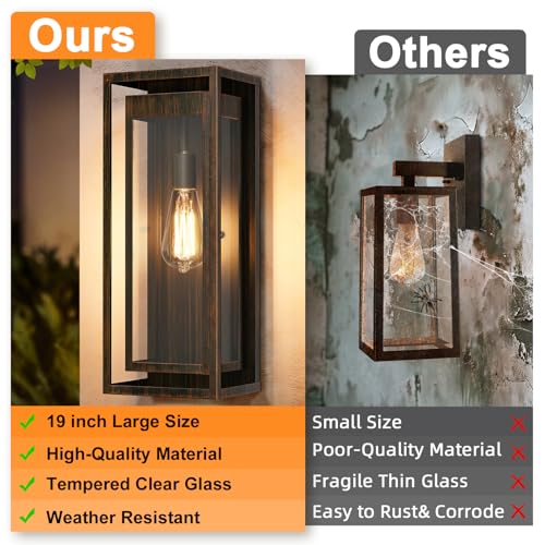 19 Inch Brown Outdoor Wall Light Fixtures