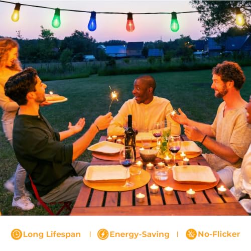 GwvooHome 36 Pack S14 LED Colored Light Bulbs