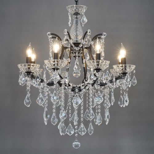 Black Maria Theresa Chandelier Light Fixture Modern Crystal Chandeliers for Bedroom