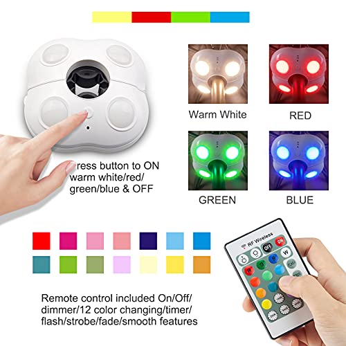 Patio Umbrella Lights Outdoor Umbrella Pole Light Battery Operated Cordless 12 Color Changing Umbrella Light with Remote