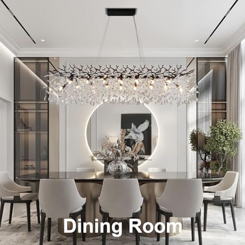 60" Rectangular Crystal Chandelier