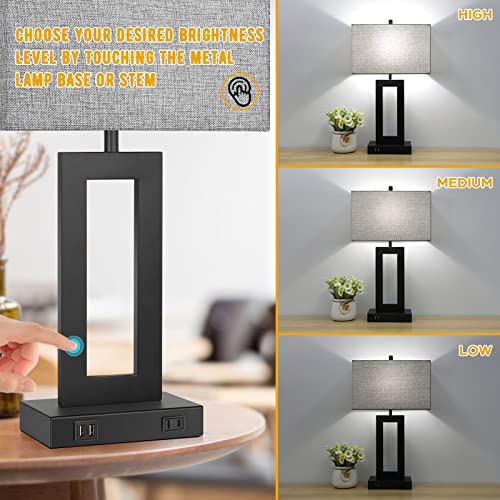 22" Table Lamp Set of 2 with 2 USB Ports (2 Count)
