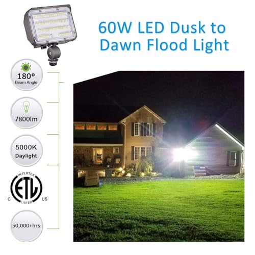 60W LED Knuckle Mount Flood Light (2 Count)