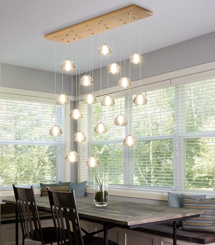 Crystal Chandeliers for Living Room Dining Room Light LED Pendant Lights Fixtures Lighting Chandelier for Foyer Entrance Gold