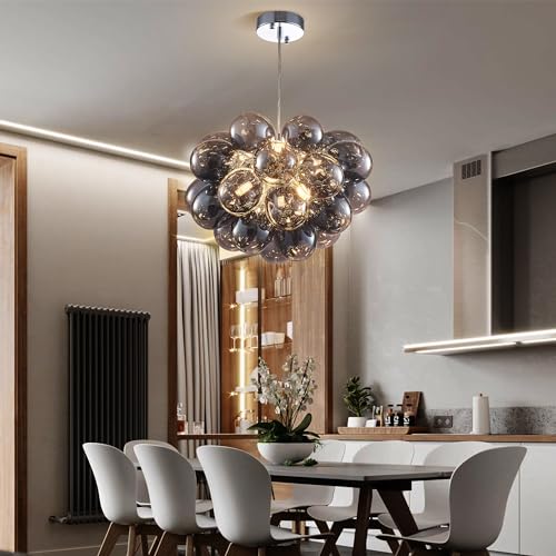 Bubble Ball Chandelier Smoked Black
