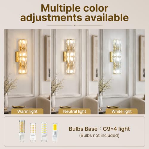 Gold Crystal Wall Sconces Mid