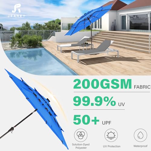 9 ft 3 Tier Outdoor LED Lighted Patio Umbrella w