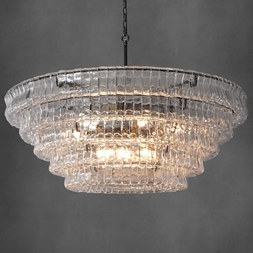 47 Inch Round Chandelier Clear Glass