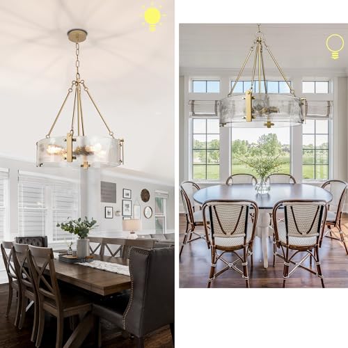 Modern Textured Glass Chandelier