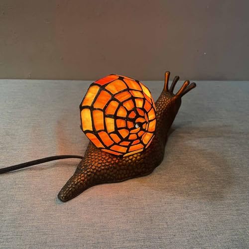 L10963 Tiffany Style Stained Glass Land Snail Accent Lamp
