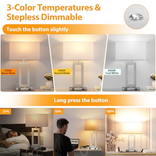 3 Color Temperatures Touch Control Table Lamps Set of 2 (2 Count)