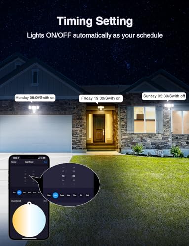 65W Smart Outdoor Security Lights with Motion Sensor (White)