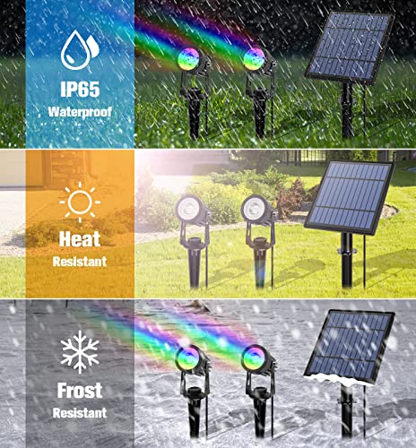 Metal Solar Spot Lights Outdoor with 9.8ft Cable Solar Powered Landscape Lighting Low Voltage IP65 Waterproof Auto On (19.99 Count)
