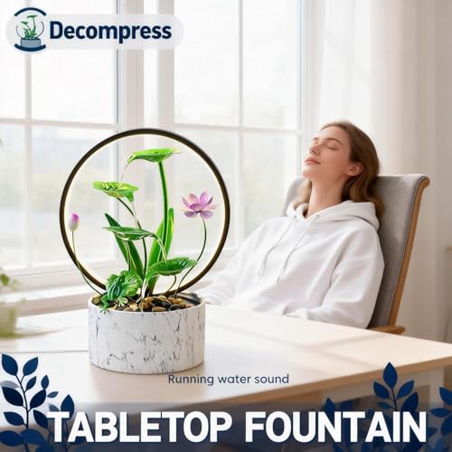 Qingyinge 15‘’H Green Small Water Fountain Indoor