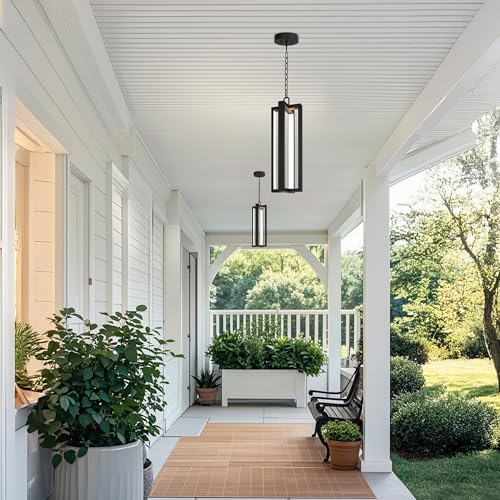 20.2 Inch Aluminum LED Modern Outdoor Pendant Light 2700K 2400LM