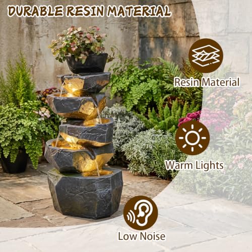 27H Outdoor Water Fountain with 5