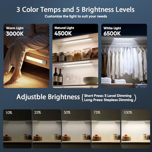 14.7inch Under Cabinet Lighting with 3 Color Temps (2 Count)