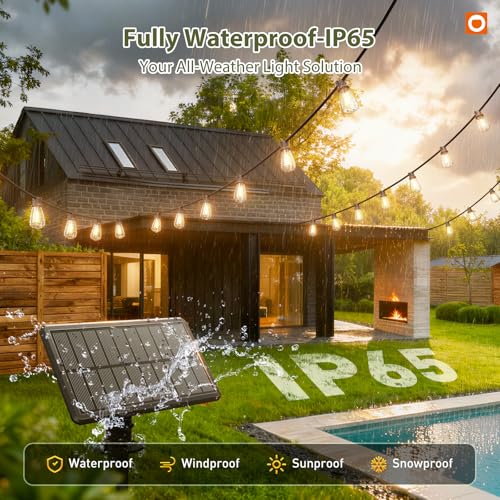 33(27+6) FT Solar String Lights Waterproof, Remote& USB Port 9+1 LED (33 Foot)