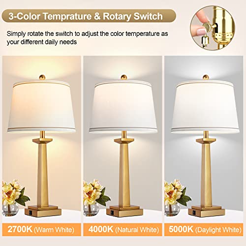 29" Gold Table Lamps for Living Room Set of 2 (2 Count)