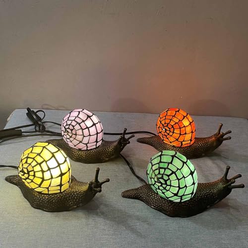 L10963 Tiffany Style Stained Glass Land Snail Accent Lamp