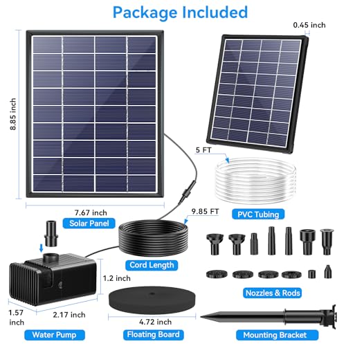 6.5W Solar Fountain Pump for Bird Bath Built