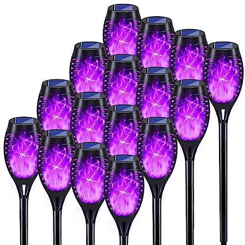 16Pack Purple Solar Halloween Lights for Halloween Decorations Outdoor (16 Count)