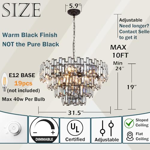 Modern Crystal Chandelier Lighting Foyer Living Room