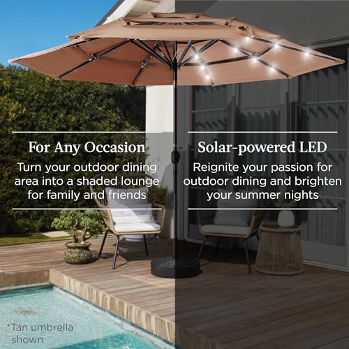10ft 3 Tier Solar Patio Umbrella