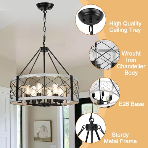 6 Light 22.5'' Farmhouse Chandelier for Dining Room Light Fixture