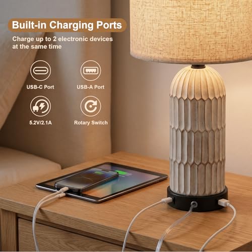 22.5" Bedside Table Lamps Set of 2 (2 Count)