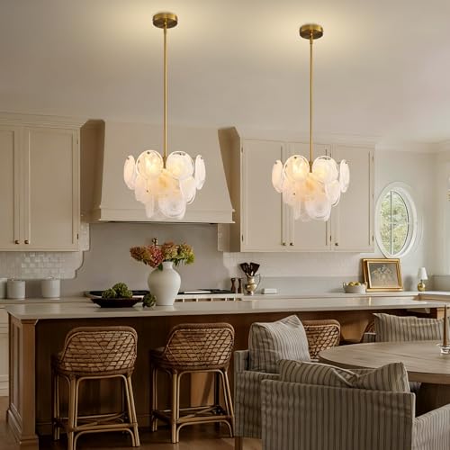 Modern Gold Glass Chandelier
