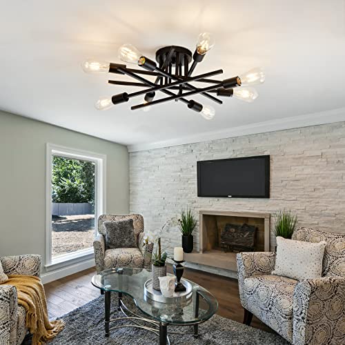 8 Lights Semi Flush Mount Ceiling Light Fixture
