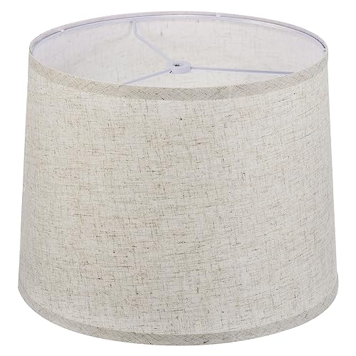 Lamp shades for Table Lamps 11.4" Top x 12.6" Bottom x 9.8" High Drum Lamp shades for Floor Lamps Medium Linen Lampshade Easy Assembly for Lamp Replacement