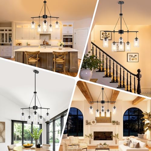 6 Light Black Chandelier