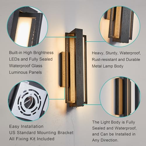 Double Square Frame Outdoor LED Wall Light