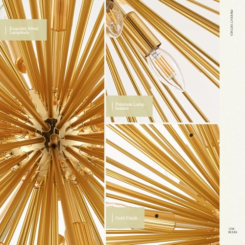 31.5" Gold Sputnik Chandelier 12