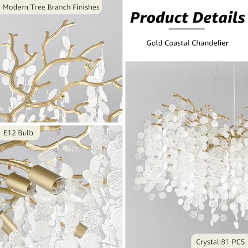 32 Inch Gold Crystal Chandelier 10