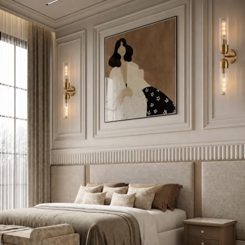 Bathroom Sconce 24in Strip Glass Sconce Hardwired (2 Count)