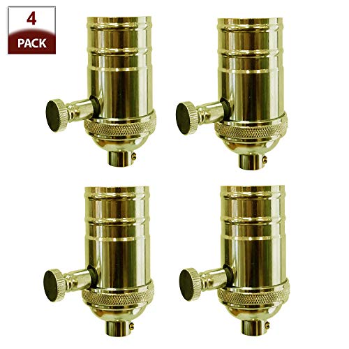 Vintage Turn Knob Dimmer Lamp Socket for Incandescent LED Bulbs (4 Count)