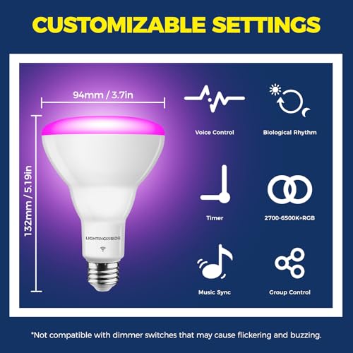 Smart Light Bulbs 1100LM (4 Count)