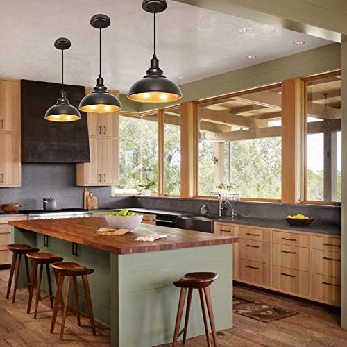 1 Pack Farmhouse Dome Pendant Lights for Kitchen Island Bronze
