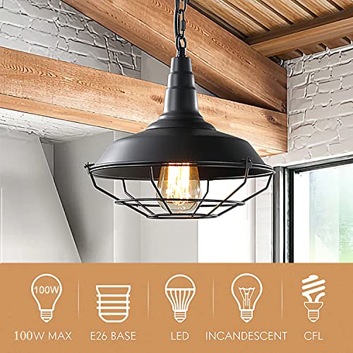 Industrial Pendant Lights 2 Pack Farmhouse Pendant Lights with Adjustable Chain (2 count)