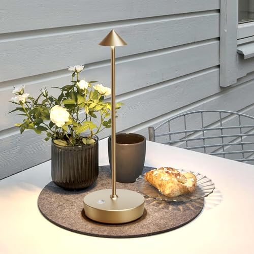 Set of 2 Cordless Rechargeable Led Table Lamp Battery Operated Light Bronze (2 Count)