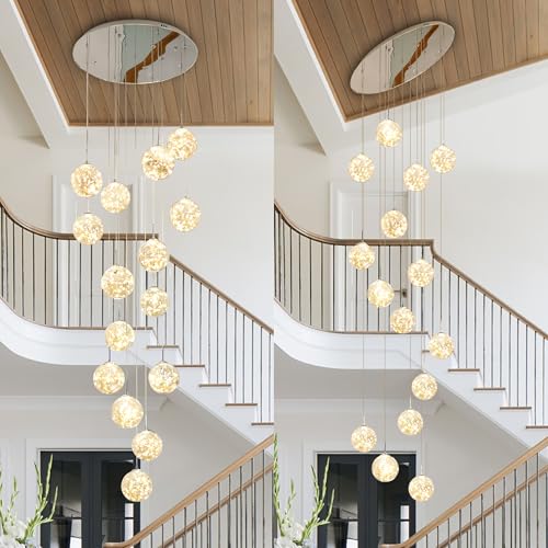 15 Light Foyer Chandeliers for High Ceilings LED Staircase Chandelier Large Chandeliers for High Ceilings (127 Count)