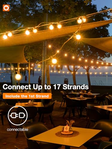 100FT Outdoor String Lights 54 G40 LED Bulbs Dimmable Waterproof (100 Foot)