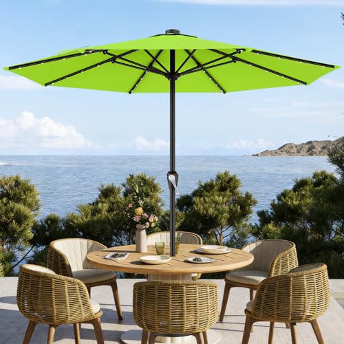 12FT Large Patio Umbrella with Solar Lights