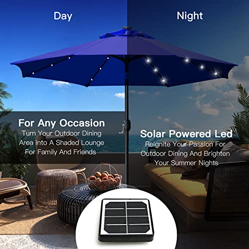 9' Solar LED Patio Umbrella
