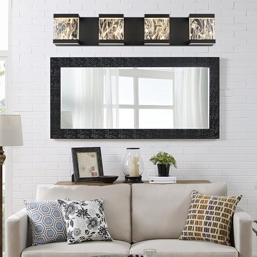 4 Lights LED Bathroom Vanity Light with Unique Smoke Acrylic Panel