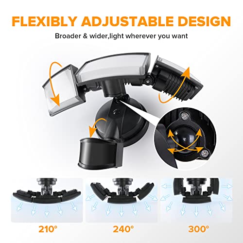 2 Pack 72W 7500LM LED Security Lights Motion Sensor Light Outdoor